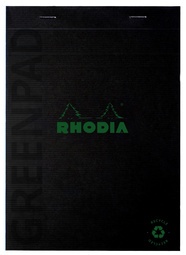 RHODIA Notizblock GREENPAD, DIN A4, liniert, schwarz