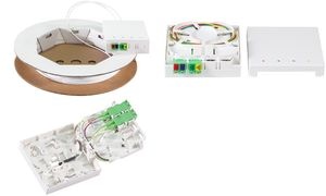 LogiLink FTTH Spleißbox, 2x LCD/APC, 60 m Verlegekabel, weiß