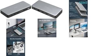DIGITUS Docking Station, USB-C, 11-Port, grau / schwarz