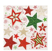 PAPSTAR Weihnachts-Motivservietten "Heavenly Stars", weiß