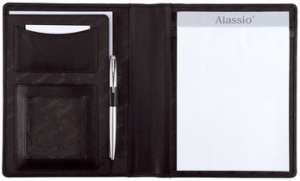 Alassio Schreibmappe "BORMIO", A5, Lederimitat, schwarz