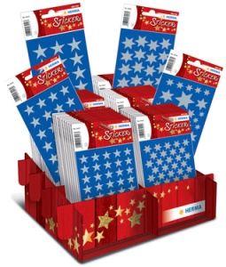 HERMA Weihnachts-Sticker DECOR "Sterne Silber", im Display