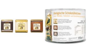 HELLMA Belgische Schokoladen-Täfelchen, in Runddose