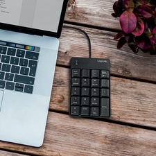 LogiLink USB Nummernblock, kabelgebunden, 19 Tasten, schwarz