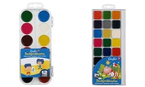 Läufer Deckfarbkasten, 12 Farben, aus Kunststoff