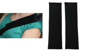 IWH KFZ-Gurtpolster Alcantara, schwarz, 2er Set