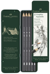 FABER-CASTELL Bleistift GRAPHITE AQUARELLE, 5er Etui