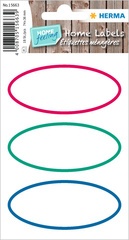 HERMA Haushalts-Etiketten HOME, oval, farbiger Rand
