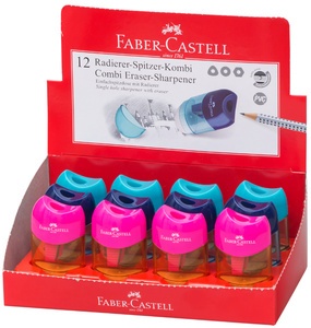 FABER-CASTELL Radierer-Spitzer-Kombi Mini, im Display