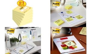 Post-it Haftnotizen notes, 76 x 76 mm, gelb, 5+1 gratis