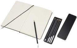 MOLESKINE Skizzen-Set, Skizzenbuch L/A5 + 5 Zeichenstifte