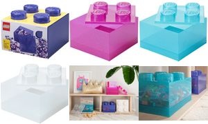 LEGO Aufbewahrungsstein STORAGE BRICK 4 GLITTER, hellviolett