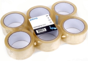 pavo Verpackungsklebeband, 50 mm x 66 m, braun, PP, 6er-Pack