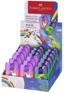 FABER-CASTELL Doppelspitzdose "Dino/Einhorn", im Display