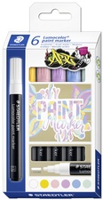 STAEDTLER Acrylmarker Lumocolor paint marker PASTEL,6er Etui