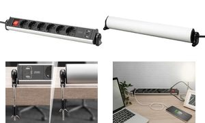 DIGITUS Office-Steckdosenleiste, 6-fach, 3x USB, Schalter