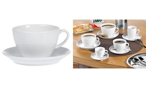 Esmeyer Milchkaffee-Tassen BISTRO, 6er Set, weiß