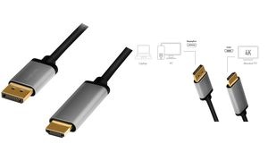 LogiLink DisplayPort - HDMI Kabel, 2,0 m, schwarz/grau