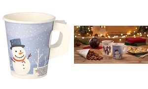 PAPSTAR Papp-Trinkbecher mit Henkel "Snowtime", 0,2 l