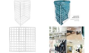 HYGOCLEAN Abfallkorb, Drahtgestell, 60 Liter, weiß