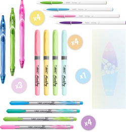 BIC Schreibset "Pastel Dream Kit" mit Notizbuch, 16-teilig