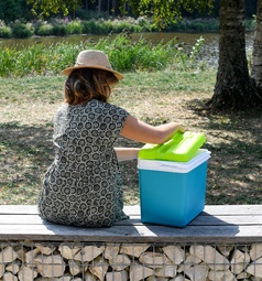 EDA Kühlbox, Kunststoff, 35 Liter, blau / grün