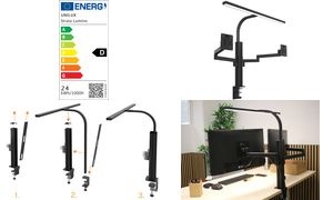 UNiLUX LED-Tischleuchte STRATA LUMINO SCREEN + Monitorarm