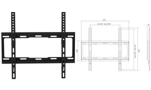 LogiLink TV-Wandhalterung, flach, für 81,28 - 139,7 cm