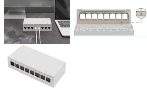 DIGITUS Desktop Modular Patch Panel, 8-Ports, lichtgrau