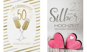 CACTUS Hochzeitskarte "Silberhochzeit Herzen"