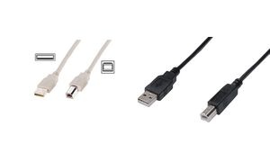 DIGITUS USB 2.0 Anschlusskabel, USB-A - USB-B Stecker, 0,5 m