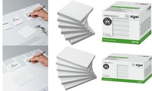 sigel Haftnotizen, 125 x 75 mm, blanko, weiß