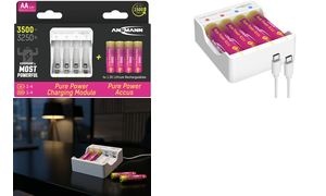 ANSMANN Ladegerät-Set Pure Power, inkl. 4 Li-Ion Akkus AA