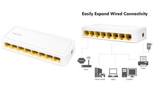 LogiLink Desktop Gigabit Ethernet Switch, 8-Port, weiß