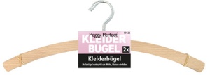 Peggy Perfect Holz-Kleiderbügel ohne Steg, natur, 2er Pack