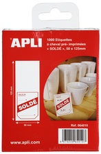 APLI Etiquette d'affichage prix "Soldé", 50 x 125 mm