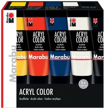 Marabu Acrylfarbe "AcrylColor", Starter Set 5 x 100 ml
