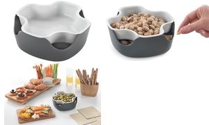 metaltex Snack-Schale 2in1, PP, weiß / grau