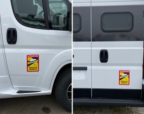 IWH Toter-Winkel-Aufkleber "Angles Morts", 3-teilig