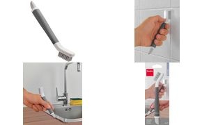 metaltex 2-in-1 Fugenbürste und Schaber, weiß / grau