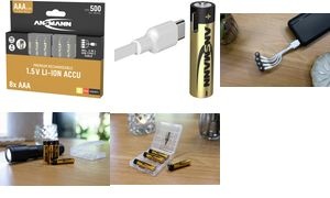 ANSMANN Premium Li-Ion Akku Micro AAA mit USB-C Kupplung