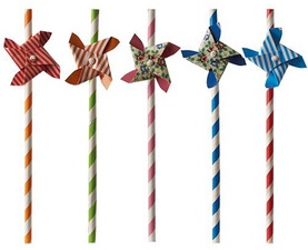 PAPSTAR Papier-Trinkhalme "Windmill", 200 mm, farbig