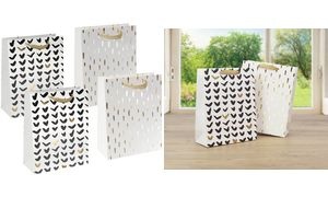 sigel Geschenktüten-Set "Brush Art Black & Gold", 4er Set