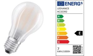 LEDVANCE LED-Lampe CLASSIC A, 6,5 Watt, E27, matt