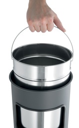 DURABLE Papierkorb METALL, mit Ascher, rund, anthrazit