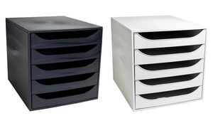 EXACOMPTA Schubladenbox ECOBOX, 5 Schübe, schwarz / schwarz