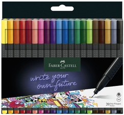 FABER-CASTELL Fineliner GRIP FINEPEN, 30er Kartonetui