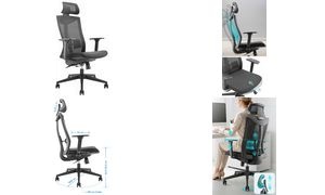 LogiLink Bürosdrehstuhl, Mesh-Rückenlehne, schwarz