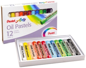 PentelArts Ölpastellkreide PHN4, 12er Kunststoff-Etui