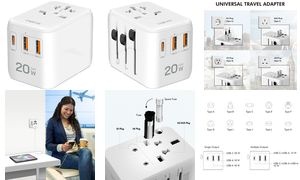 LogiLink Universal-Reiseadapter (EU/AUS/US/UK), 20 Watt